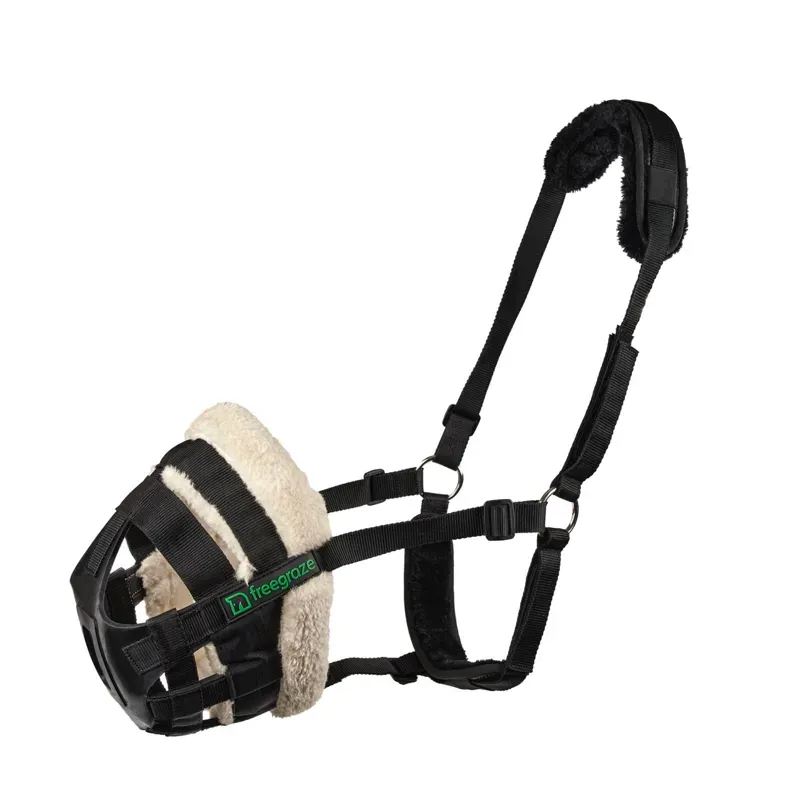 Shires FreeGraze AirFlow Grazing Muzzle in Black