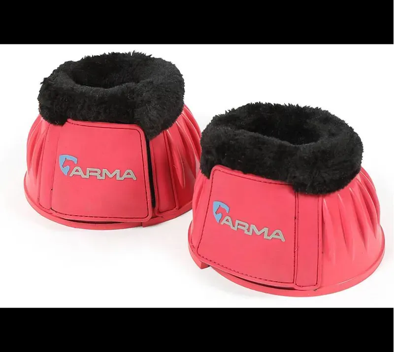 Shires Arma Fleece Over Reach Boots In Pink