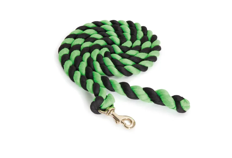 Shires Headcollar Lead Rope With Trigger Clip in Black/Lime Green