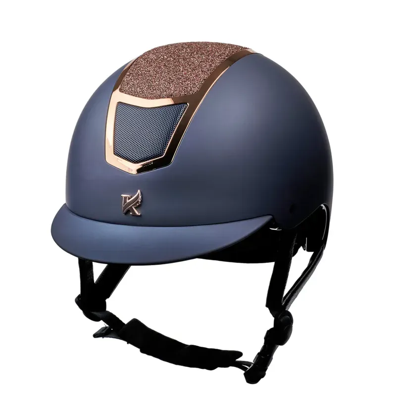 Karben 56-58cm Valentina Riding Hat in Navy/Rose Gold-2