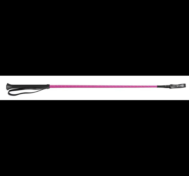 Shires 26 Inch Reflective Thread Stem Whip In Pink