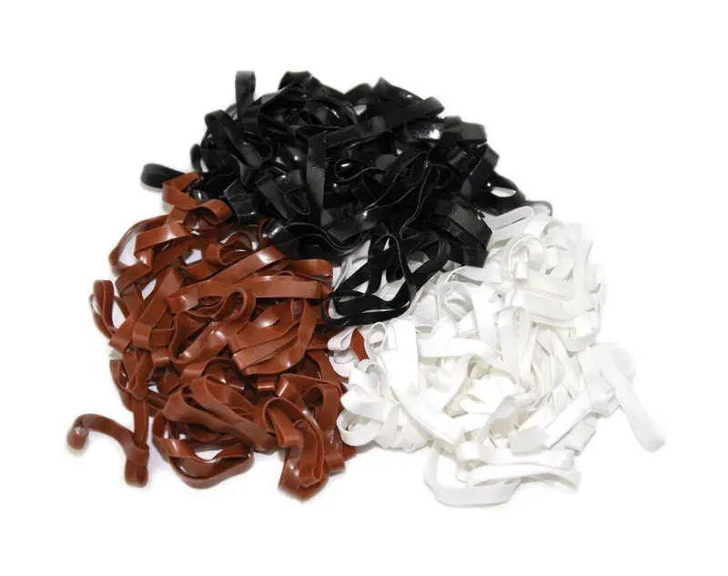 Lincoln Horse Care Accessories Silicone Plaiting Bands in Brown