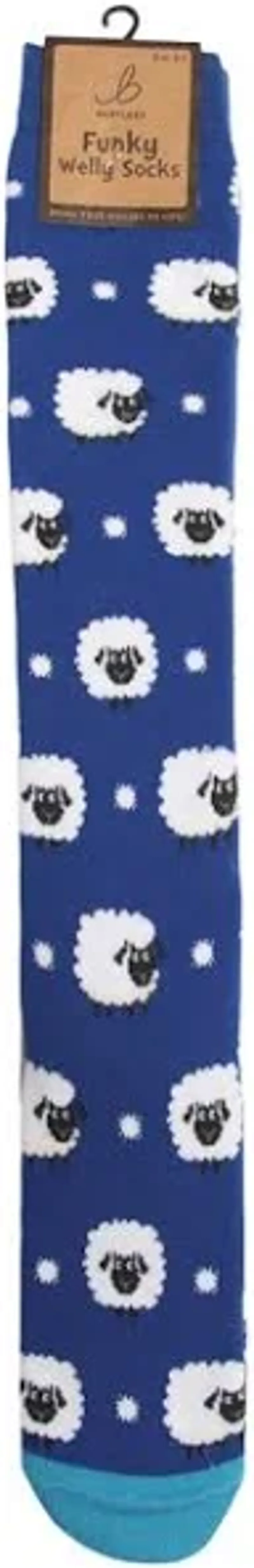Bartleby Funky Welly Socks - Cute Sheep